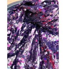 Паєтка на сітці, фіолетова, ширина 1,30 м