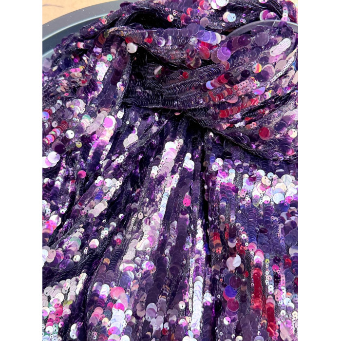 Паєтка на сітці, фіолетова, ширина 1,30 м